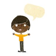 Cartoon happy boy with speech bubble N19
