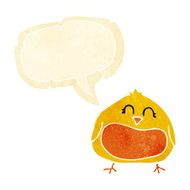 cartoon fat bird with speech bubble N8