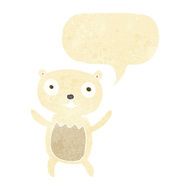 cartoon polar bear cub with speech bubble N7
