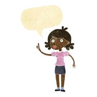 cartoon woman with idea speech bubble N33