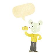 cartoon mouse holding cheese with speech bubble N2