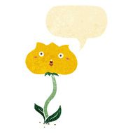 cartoon shocked flower with speech bubble N2