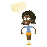 cartoon surprised woman with speech bubble N31