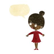 cartoon surprised woman with speech bubble N32