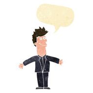 cartoon happy man with speech bubble N52
