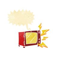 cartoon microwave with speech bubble