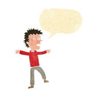 cartoon happy man with speech bubble N53
