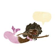 cartoon mermaid with speech bubble N10