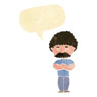 cartoon dad with folded arms speech bubble N2