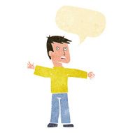 cartoon surprised man with speech bubble N16