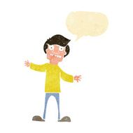 cartoon surprised man with speech bubble N17