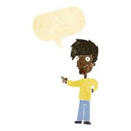 cartoon man pointing with speech bubble N14