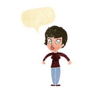 cartoon woman shrugging shoulders with speech bubble N65