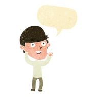 cartoon happy man with speech bubble N54