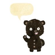 cute cartoon black bear with speech bubble N4