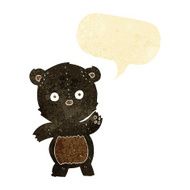 cute cartoon black bear with speech bubble N5