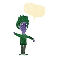 cartoon vampire man with speech bubble N22
