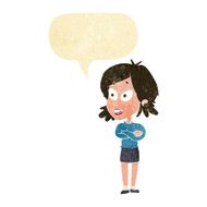 cartoon surprised woman with speech bubble N33