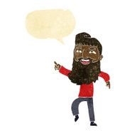 cartoon man with beard laughing and pointing speech bubble