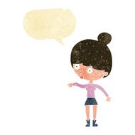 cartoon surprised woman with speech bubble N34