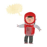 cartoon astronaut with speech bubble N16