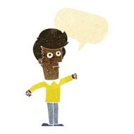 cartoon man punching with speech bubble