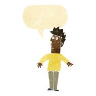 cartoon surprised man with speech bubble N19