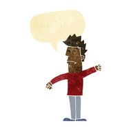 cartoon stressed man with speech bubble N12