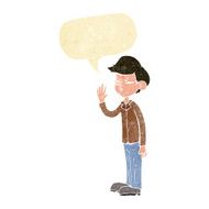 cartoon arrogant boy with speech bubble N2