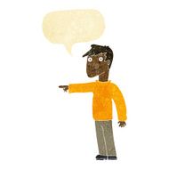 cartoon man pointing with speech bubble N16