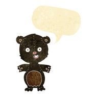 cute black bear cartoon with speech bubble