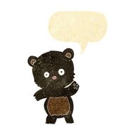 cute black bear cartoon with speech bubble N2