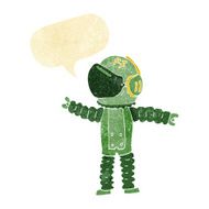 cartoon astronaut reaching with speech bubble N2