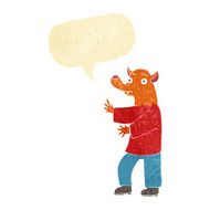 cartoon fox with speech bubble N4