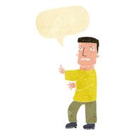 cartoon man gesturing with speech bubble N6