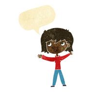 cartoon happy girl with speech bubble N15