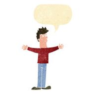 cartoon happy man with speech bubble N56
