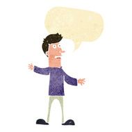 cartoon surprised man with speech bubble N21