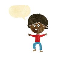 cartoon happy boy laughing with speech bubble N2