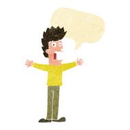 cartoon terrified man with speech bubble N33