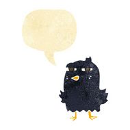 funny cartoon bird with speech bubble N15