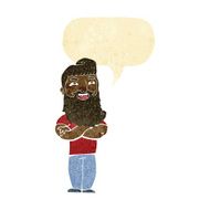 cartoon proud man with speech bubble N4