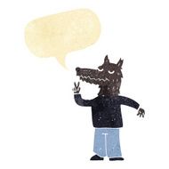 cartoon happy wolf man with speech bubble N2