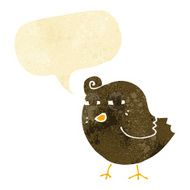 funny cartoon bird with speech bubble N16