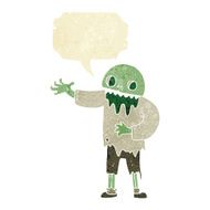 cartoon spooky zombie with speech bubble N2