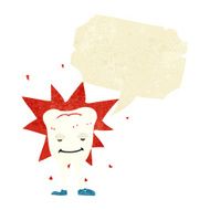 cartoon happy tooth with speech bubble N5