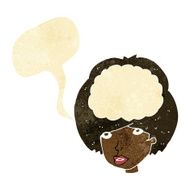 cartoon empty headed woman with speech bubble