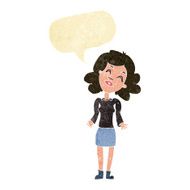 cartoon woman shrugging shoulders with speech bubble N66