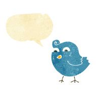 cartoon funny bird with speech bubble