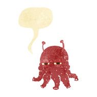 cartoon alien face with speech bubble N3